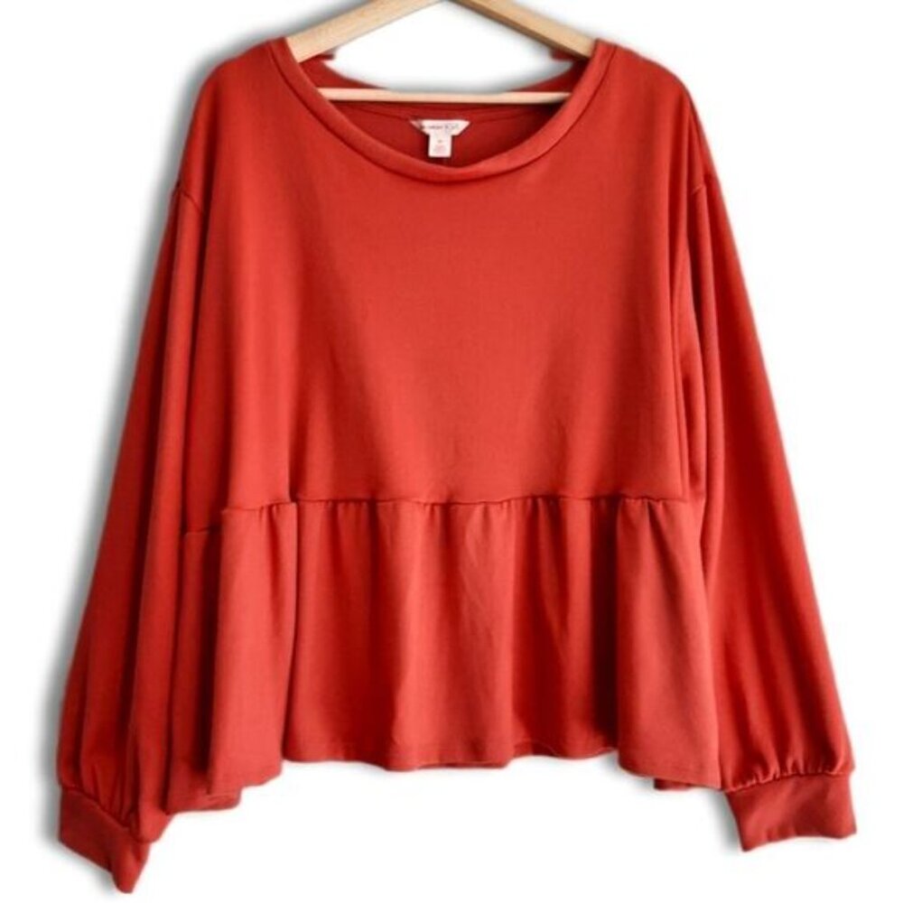 JOE FRESH X JILLIAN HARRIS New - Crewneck Peplum Sweater Pink Sz 1X